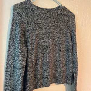 Divided Black and White Knit Sweater